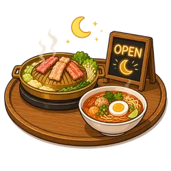 โปรโมทร้านอาหารเปิดดึก ร้านอาหารกลางคืน ร้านอาหารดึก ใกล้ฉัน กรุงเทพ ใกล้สรงประภา