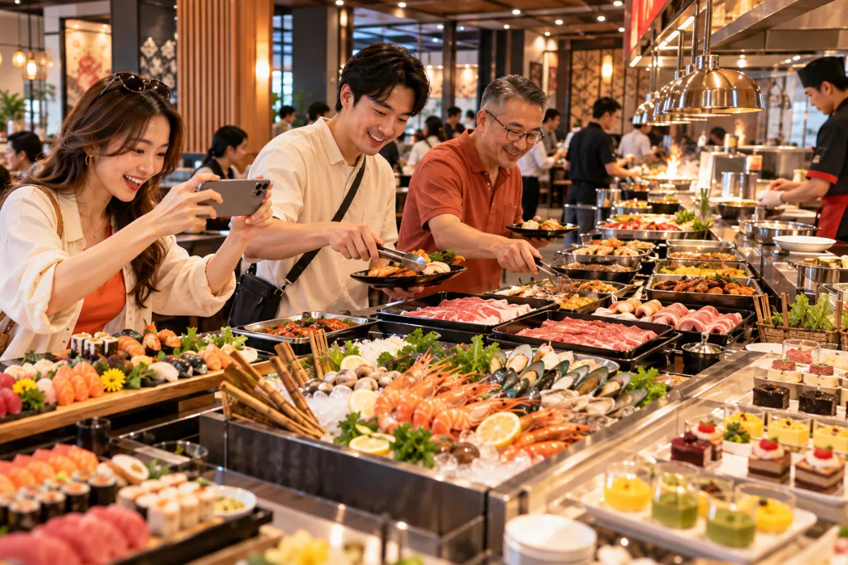 โปรโมทร้านบุฟเฟ่ต์เปิดใหม่ ใกล้สรงประภา ร้านขายปิ้งย่าง อาหารนานาชาติ ของหวาน รีวิวร้านบุฟเฟ่ต์อร่อย สรงประภา | สรงประภา.com