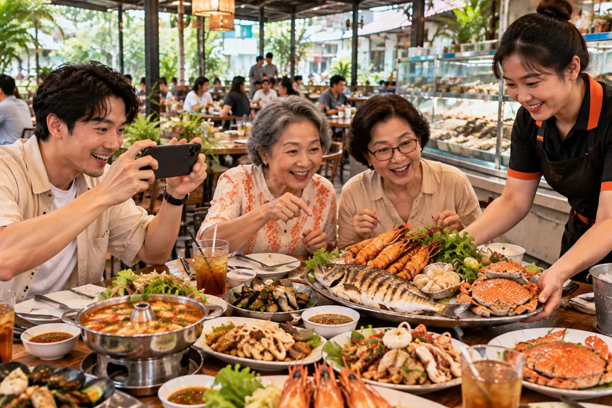 โปรโมทร้านอาหารทะเลเปิดใหม่ ใกล้สรงประภา ร้านขายกุ้งเผา ปู ปลาหมึก รีวิวร้านอาหารทะเลอร่อย สรงประภา | สรงประภา.com
